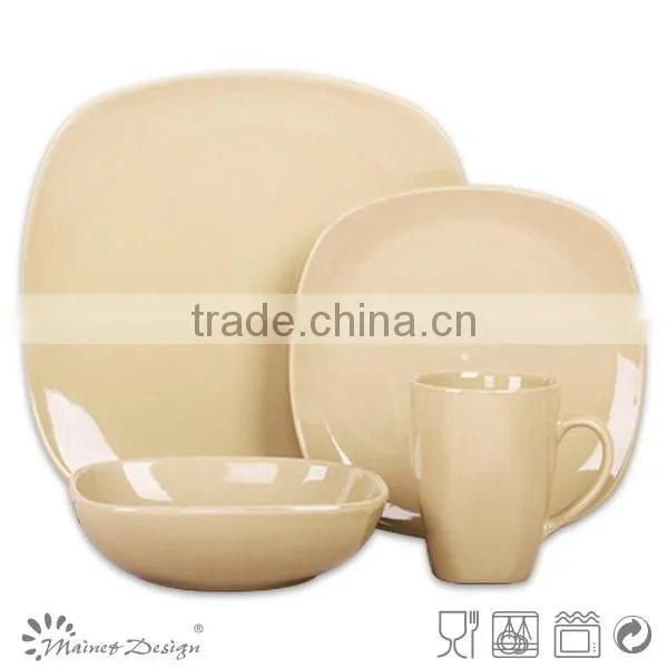 Yellow Fine Porcelain Square Dinner Set China Bulk photo-5