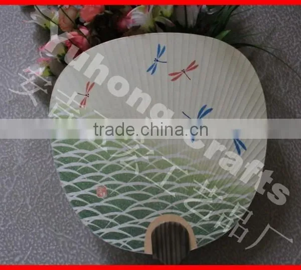 Environmental Paper Round Fan With Wood Handle photo-2