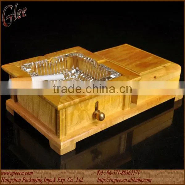 Gold Wooden Cigarette Case With Ashtray photo-2