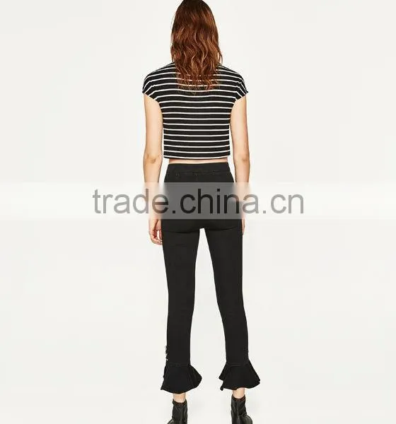 OEM Women Fashion Short Sleeve Blank Crop Tops Wholesale Cheap Blouses Custom Made in China photo-5