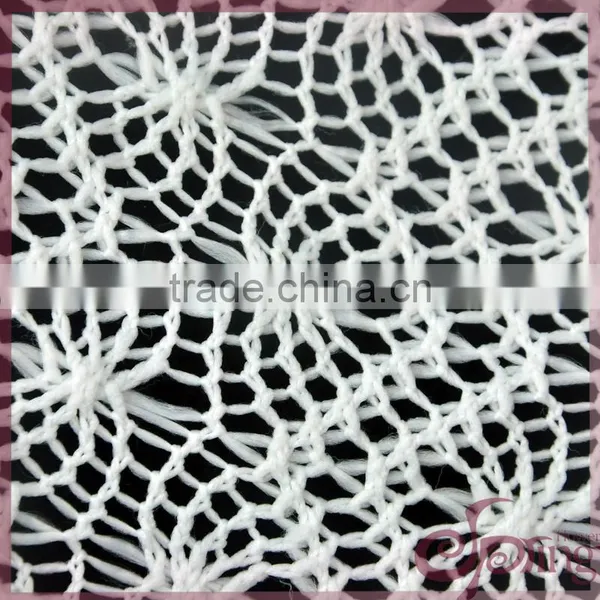 Elegant White Waved Crochet Knitting Fabric, Fashion Crocheted Lace photo-4