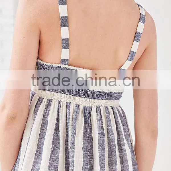 Latest Fashion Party Wear Tie Front Striped Mini Dress For Girls Names With Pictures HSd5081 photo-5