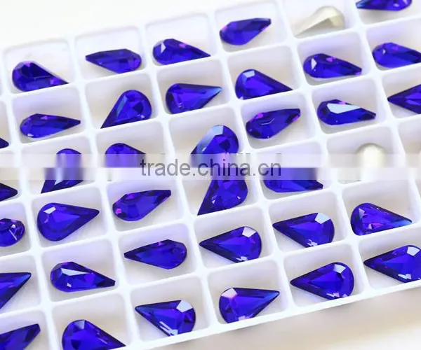 New Design High Quality Point Back Decorative Colored Water Drop Crystal Rhinestone Glass Stone photo-3