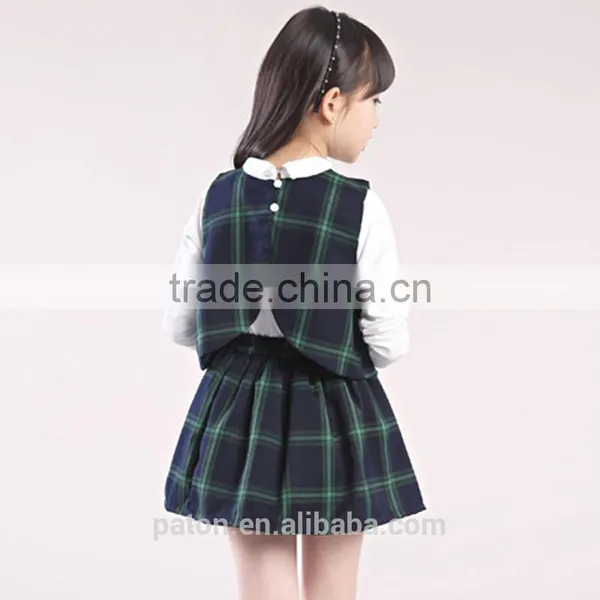 Girls Check Dress School Uniform Manufacturer Guangzhou China photo-3