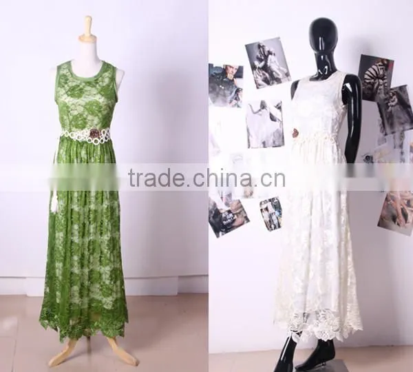 2016 New Model One Piece Dress Lace White Dress Evening Dress Patterns photo-2