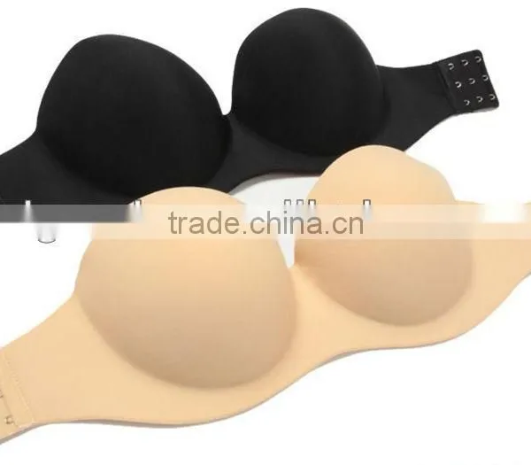 Stylish Sexy Nude and Black Bra Seamless Bra photo-2
