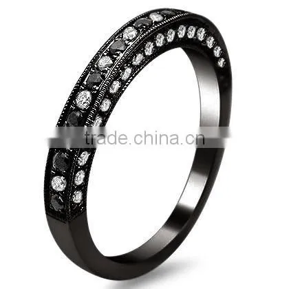 Self-designed Jewelry Cheap Wholesale Black White Fashion O Ring for Men and Women photo-3