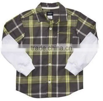 Yarn Dyed Cotton Check Layered-look Shirt