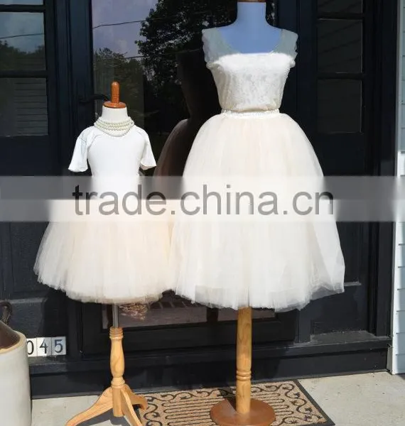 Boutique Girl Clothing Momy And Me Lace Tutu Skirt For Wholesale photo-2