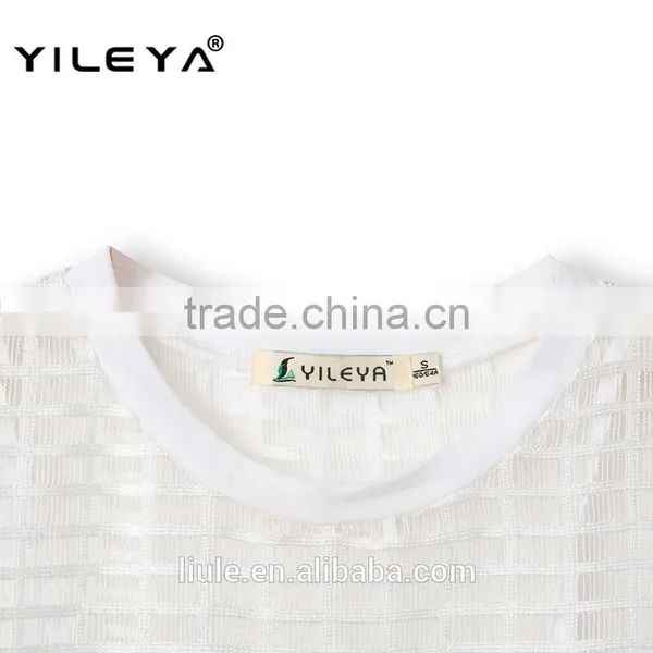 Hollow Out Net Designed Sports Style Latest Summer Fashion Women Blouses Elegant, Lace Embroidery Blouse photo-5