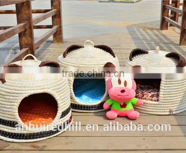 R1904H Home Basket Crafts Best Selling Handmade Straw Pet Cat House , Willow Cat Bed, Straw Pet House photo-3