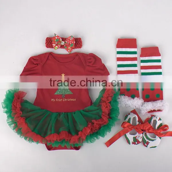 Wholesale 4pcs Cute Christmas Baby Tutu Romper Set photo-5