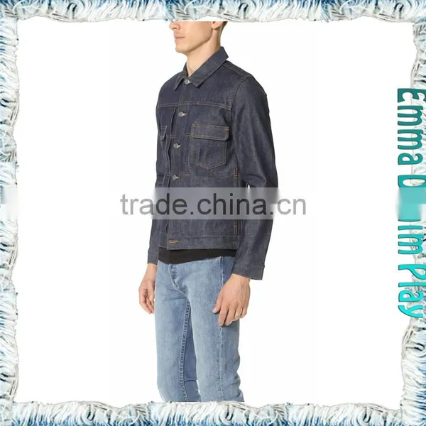 Fashion High Quality Men's Black Denim Jackets Outwear photo-3