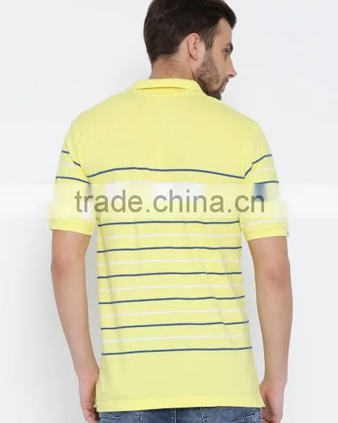 2017 Guangzhou Shandao Garment OEM Customized 180g 100% Cotton Men Striped Short Sleeve Polo Shirt photo-3