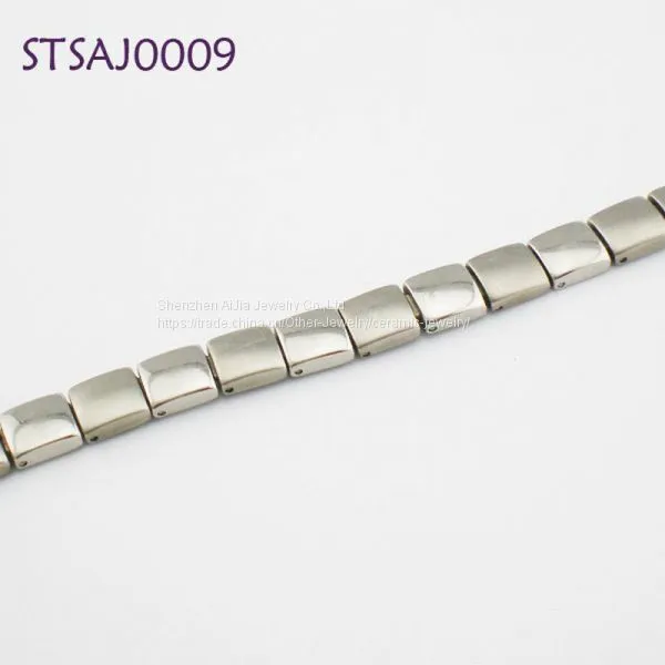 Eco-friendly Zinc White Gold Magnetic Bracelet For Ladies photo-2