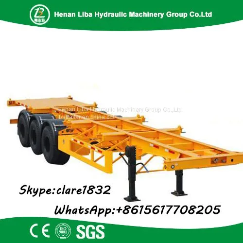High Quality Factory 13T Fuwa Axle 40 Ton Skeleton Semi Trailer ,Container Semi Trailer Factory Price photo-3