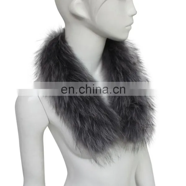 Real Fur Trim Wholesale Detachable Raccoon Fur Collars Coat photo-4