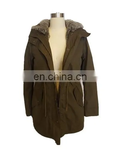 Latest Fashion European Green Faux Fur Parka Jacket Women photo-2