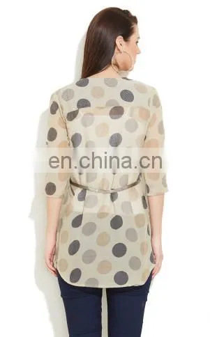 Wholesale 2015 Ladies Ladies' Tunic Short Sleeve Tunic Polka Dot Chiffon Tunic photo-3