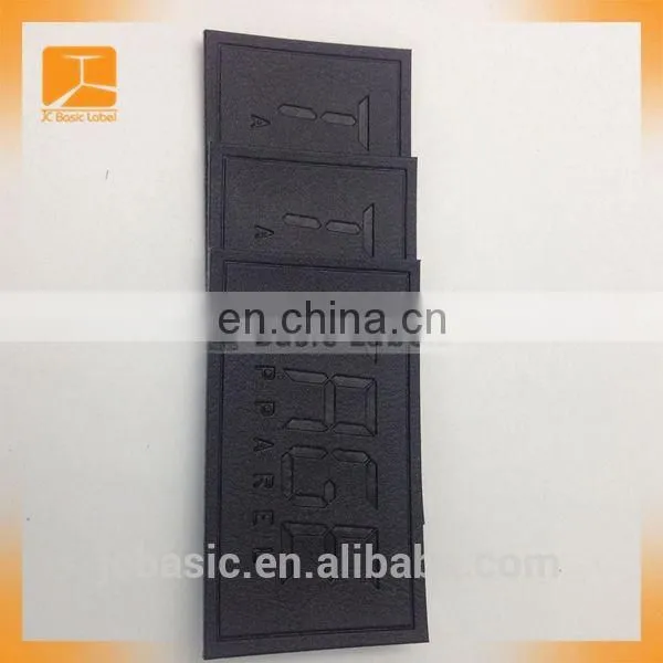Fashion Design Custom pu Materials Jeans Leather Sewing Labels for Clothing photo-2