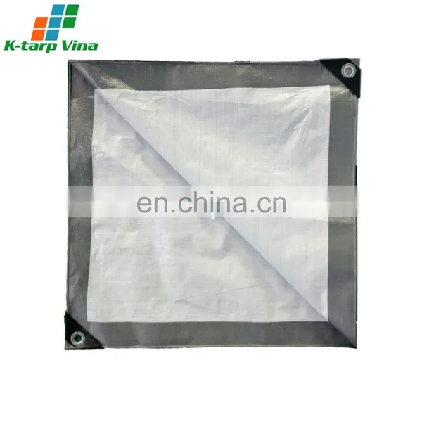 SILVER/WHITE # PE TARPAULIN # 140GSM photo-3