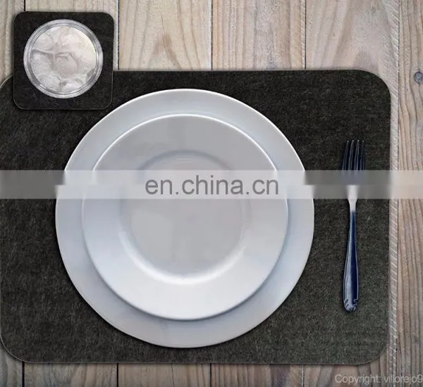 Felt Placemats Set of 8 - 40x30 cm Dinner Set Anthracite photo-4