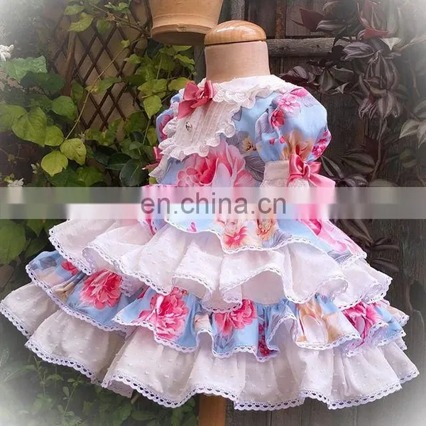 Baby GIrl Summer Flowers Turkey Vintage Spanish Lolita Princess Ball Princess Gown Dress for Girl Easter Birthday Party photo-4