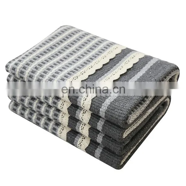 Plain Style Large Sofa Throws Covers Knitting Fitted Sofa Cover With Cotton Laciness photo-4