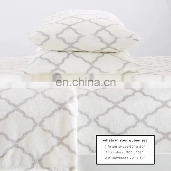 Micro Fleece Extra Soft Cozy Velvet Plush Sheet Set. Deluxe Bed Sheets With Deep Pockets photo-4