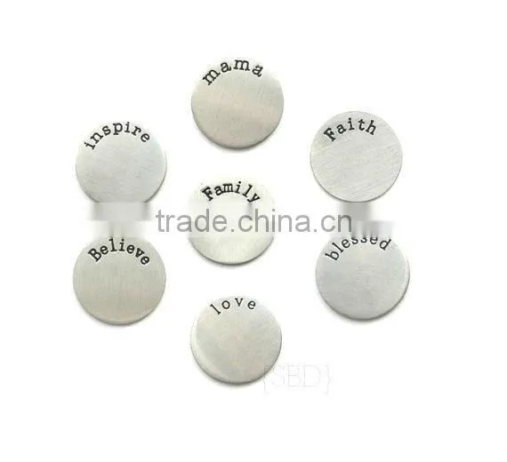 Blank Plates (for Engraving) That Fit in Floating Locket Pendants Round 30mm photo-3