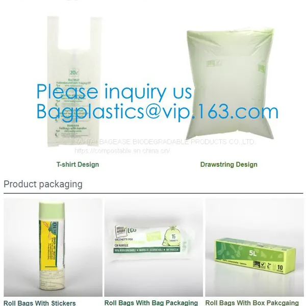 PBAT PLA Cornstarch Grocery Shopping Bag Vest Carrier, Singlet Handle Handy Killeen Bags Sacks Packaging Produce Roll photo-3