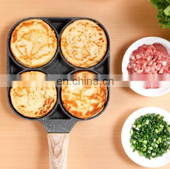 Nonstick 4 Round Holes Egg Pancake Aluminum Skillet Fry Pan photo-3