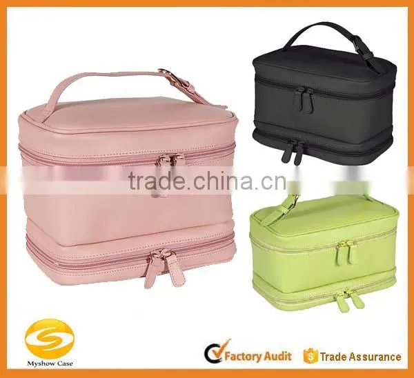 professional beauty box makeup vanity case,soft leather cosmetic train case,makeup vanity bag