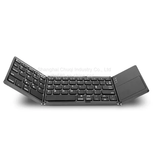B033 Portable Three-fold Keyboard Wireless Bluetooth Folding Thin Digital Touch Three-system Mobile Phone Tablet Notebook photo-4