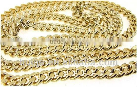 Gold dot plated aluminum chain Shiny cut twist loop chain