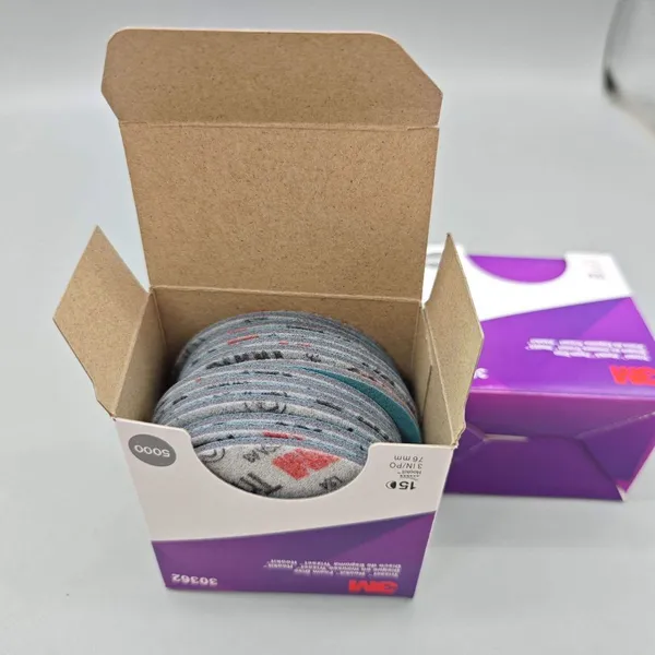 3M 30362 Trizact Hookit Foam Pyramid Sand Disc Sanding Sponge 3Inch 76MM P5000 Silicon Carbide Velcro Backing for Paint Repair photo-5