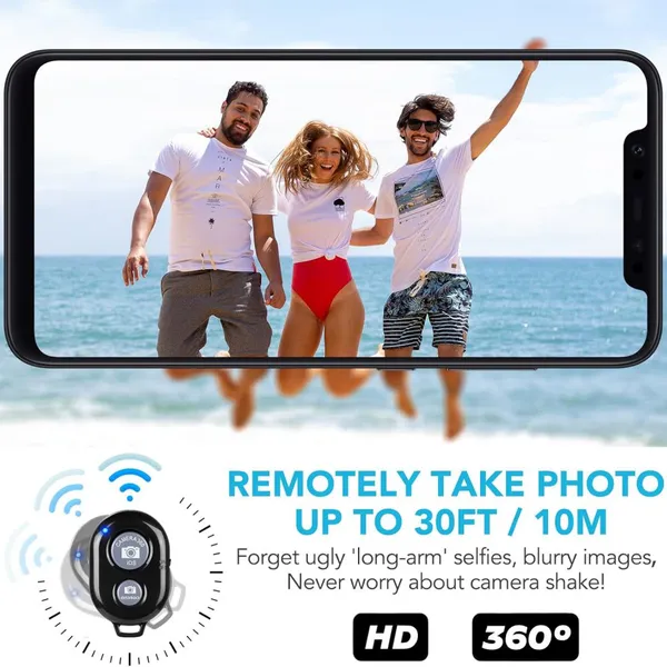 Portable Wireless Camera Remote Shutter for Smartphones Photography and Video Recording Bluetooth Remote Control Wrist Strap Included photo-3