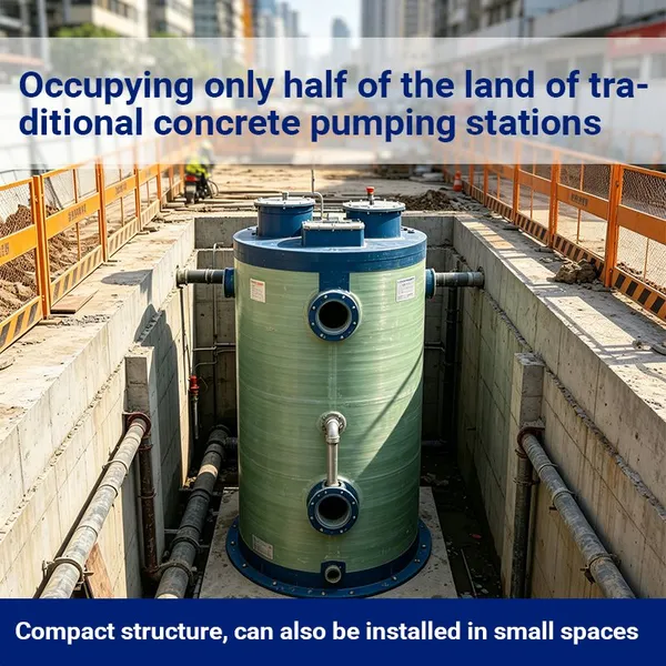 High Temperature Resistant FRP Integrated Pump Station Factory High Temperature Sewage Pump Station