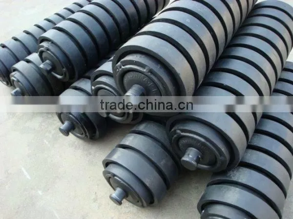 Rock Bottom Belt Conveyor Rubber Coated Roller/Idler With Ring photo-5