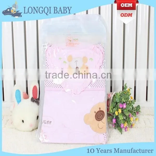 BB-LZ-008 100% Cotton Lace Hooded Baby Swaddle Wrap Blanket With Double Warm-keeping photo-3