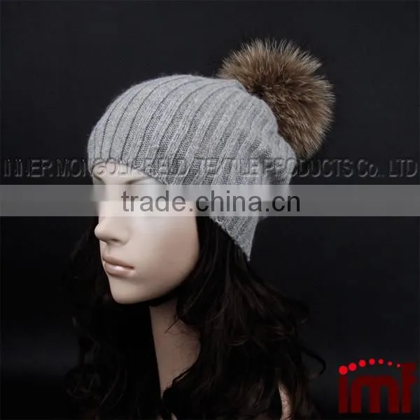 Fur Pom-Pom Cashmere Beanie Hat photo-3