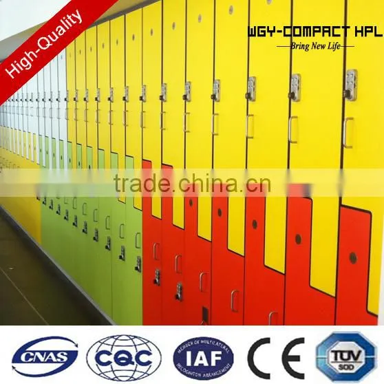 Factory Supply Wooden Color 2 Tiers Antibacterial Solid Phenolic Popular Club Locker photo-2