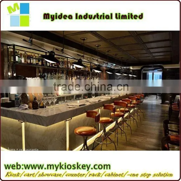 White Glass Modern Reception Counter Led Light Bar Counter photo-4