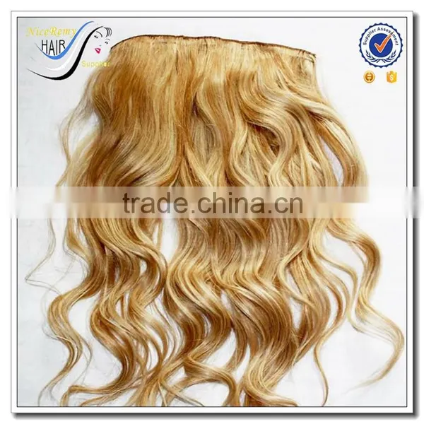 Wholesale Half Wig Clip in Hair Extensions 100% Human Hair Clip in Hair Extension photo-3