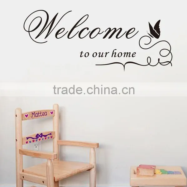 Welcome to Our Home Quote Removable Vinyl Decal Decals Wall Sticker Stickers Home Decor DIY Butterfly photo-4