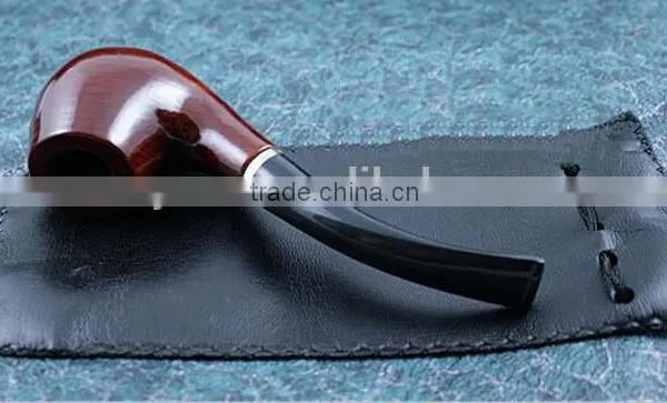 Classic Wooden Smoking Tobacco Pipe With Pouch and Stand Red Wooden Smoking Pipe photo-6
