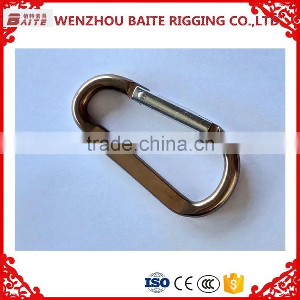 GUN METAL ALUMINUM CARBINER ,D TYPE HANDBAG SNAP HOOK WITH PIN,FlAT ALUMINUM SNAP HOOK photo-2