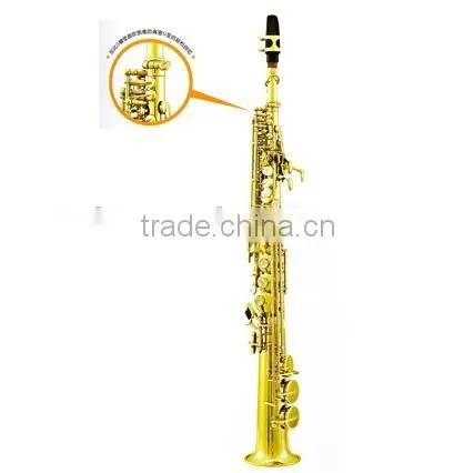 High Grade Bb Key Dark Gold Lacquer Straight Soprano Saxophone With G Key photo-6