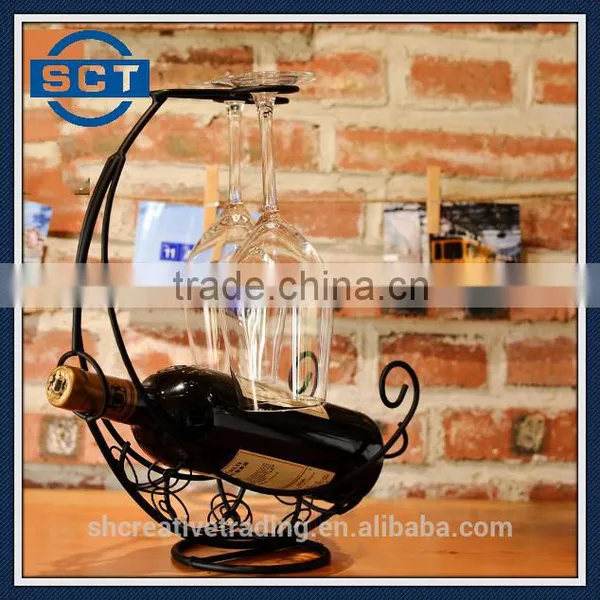 Pirate Ship Shaped Red Wine Bottle Holder Wine Rack photo-3