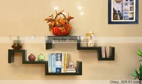Fashional Wooden Wall Mounted Book Shelf Holder
